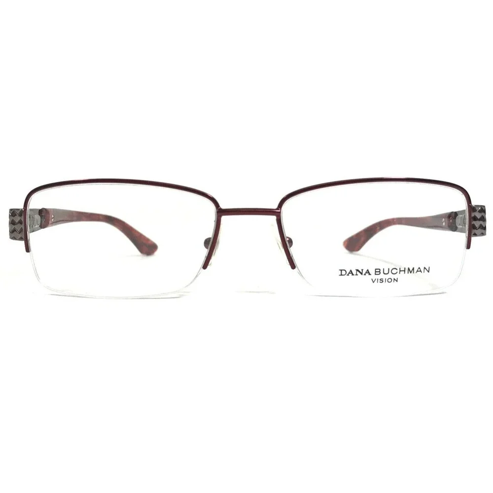 Dana Buchman Eyeglasses Frames ANNICE BU Gray Red Rectangular Half Rim 52-17-133